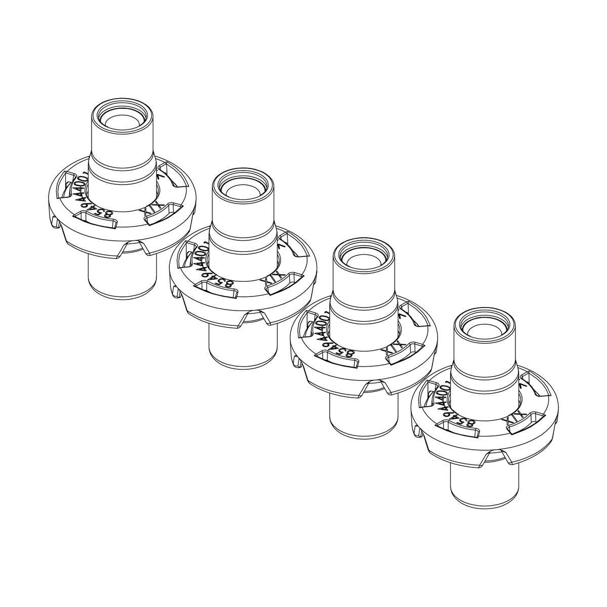 4x Mutter mit  Beilagscheibe für Montagekit  6XXX