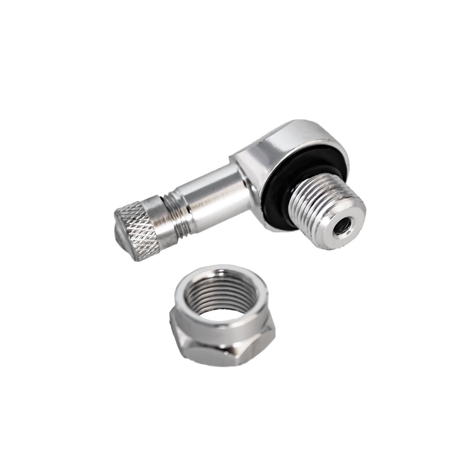 4 Stück - Clamp-In Motorrad Alu-Ventil silber