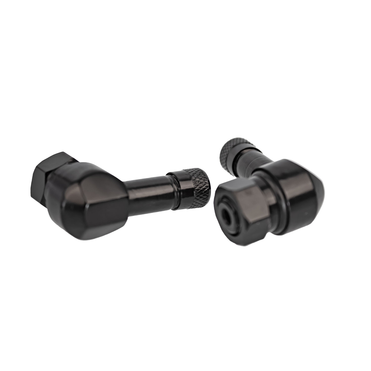 4 Stück - Clamp-In Motorrad Alu-Ventil Schwarz 8,3 mm