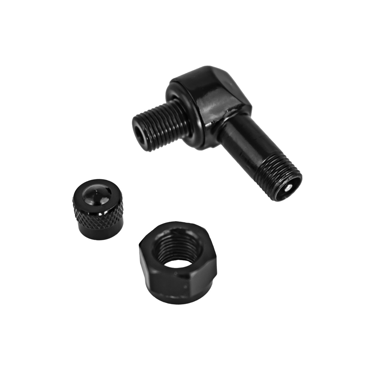 4 Stück - Clamp-In Motorrad Alu-Ventil Schwarz 8,3 mm