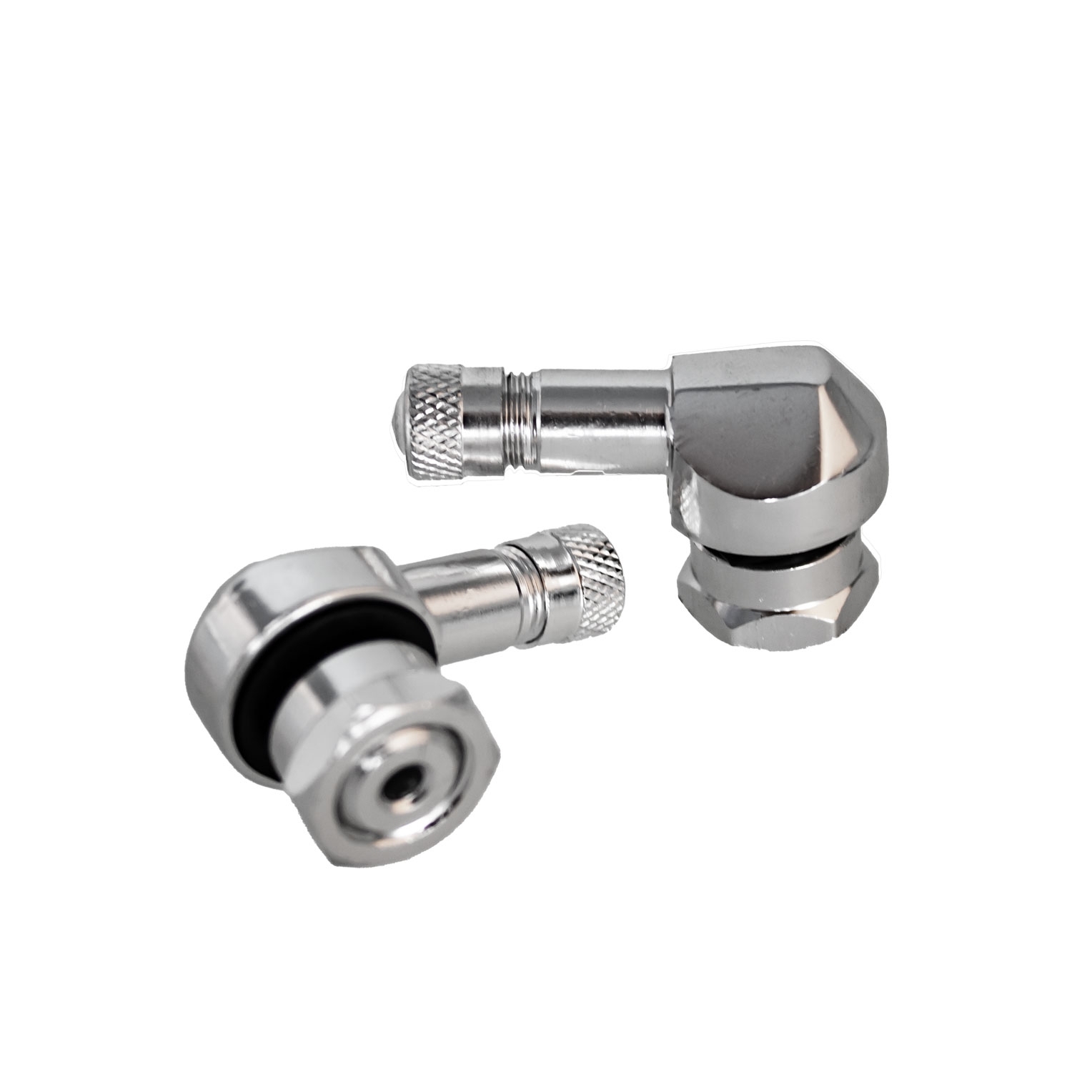 1 Stück - Clamp-In Motorrad Alu-Ventil silber