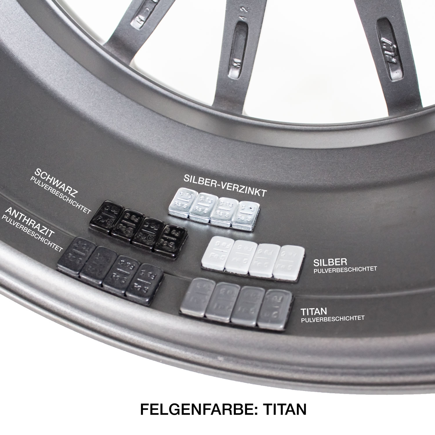 Klebegewicht Riegel 5/5 - 100 Riegel doppelt beschichtet Titan