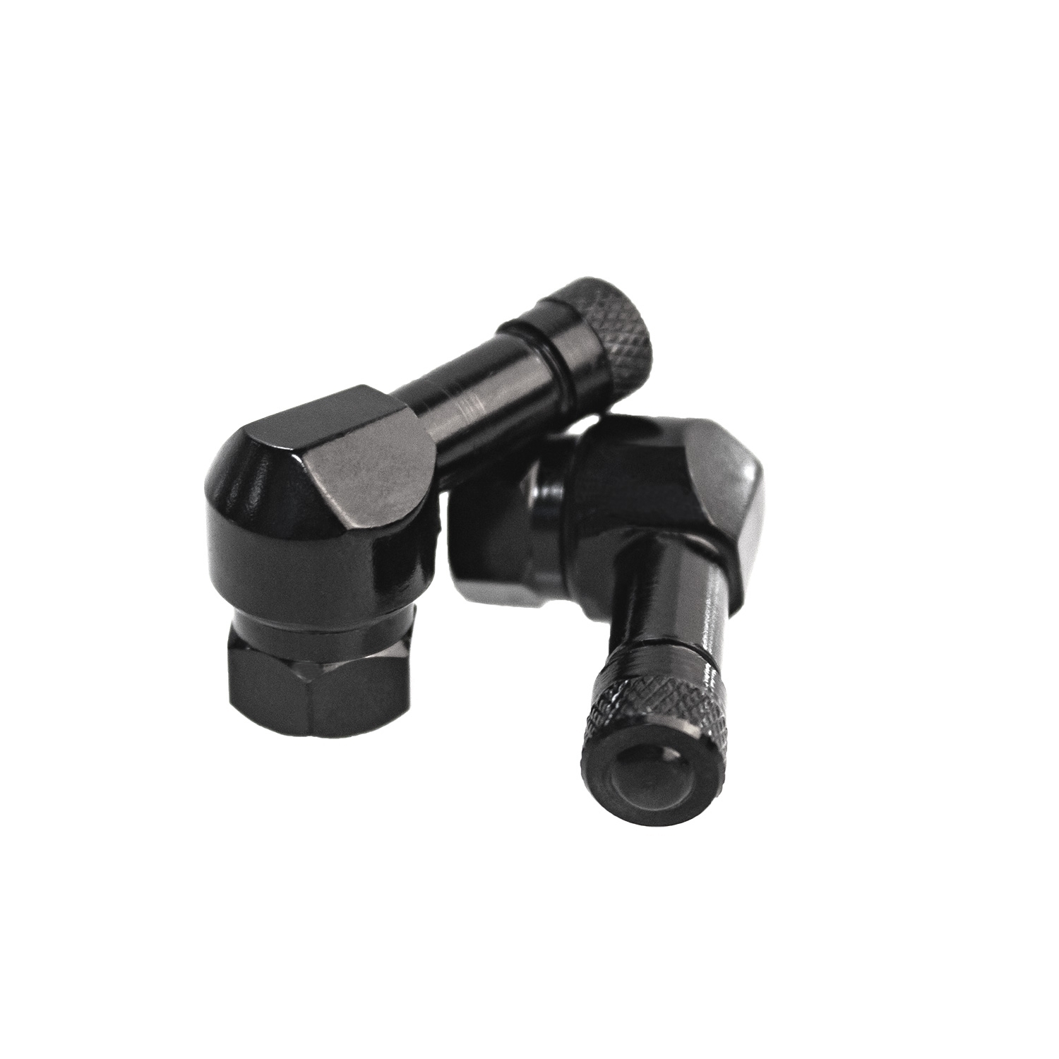 4 Stück - Clamp-In Motorrad Alu-Ventil Schwarz 11,3 mm